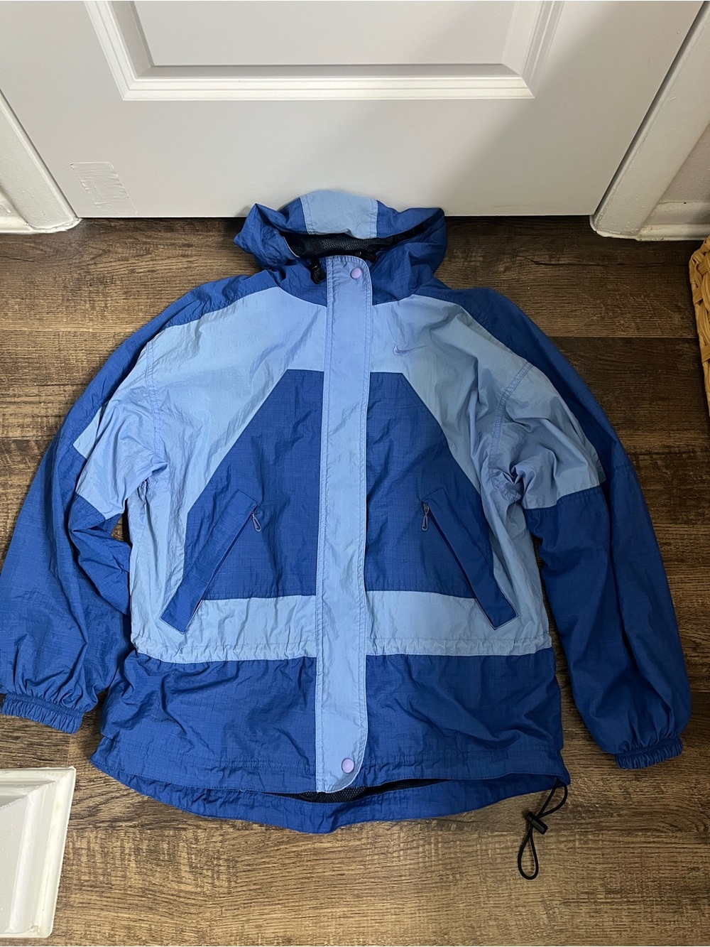 Nike Two-Tone Blue Hooded Windbreaker Jacket